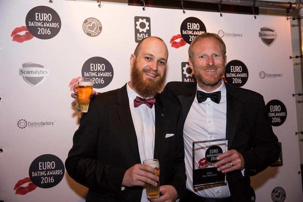 John from M14 and Dan, CTO, Scamalytics at EU Dating Awards this year.